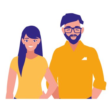 Genç çift avatarlar karakter