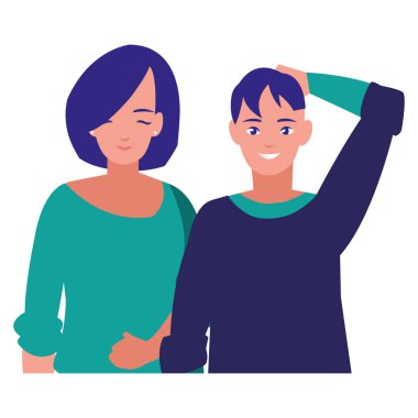 Genç çift avatarlar karakter