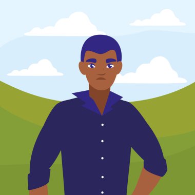 genç adam siyah avatar karakter