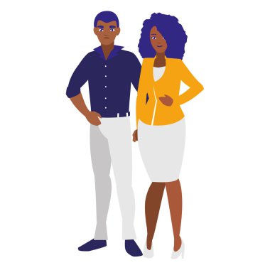 Genç bir çift siyah avatarlar karakter