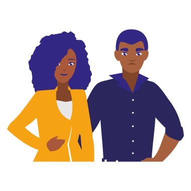 Genç bir çift siyah avatarlar karakter