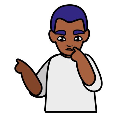 sevimli küçük siyah erkek karakter