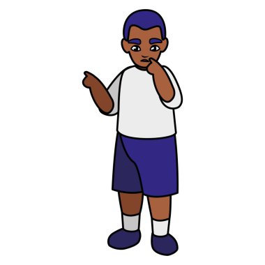 sevimli küçük siyah erkek karakter