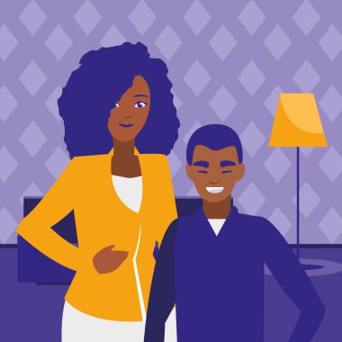 Genç bir çift siyah avatarlar karakter