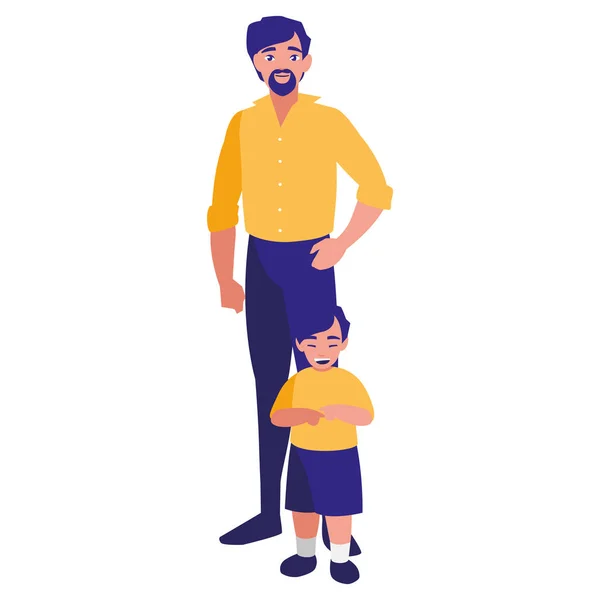 Père avec fils personnages — Image vectorielle