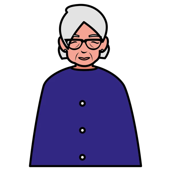 Cute grandmother avatar character — Stock Vector