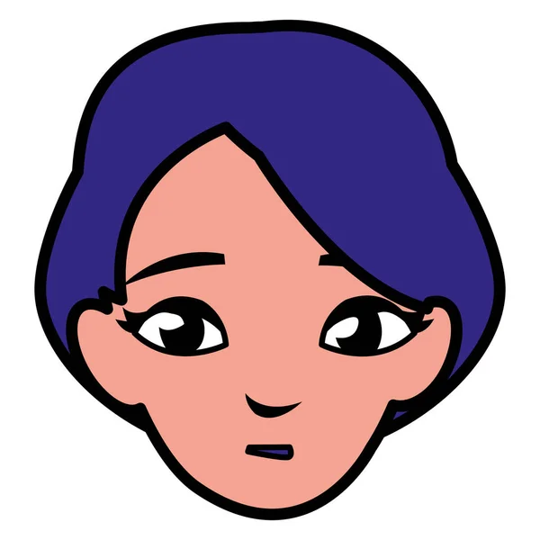 Bela mulher cabeça avatar personagem — Vetor de Stock