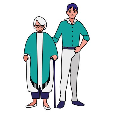 sevimli Büyükanne oğlu karakterlerle