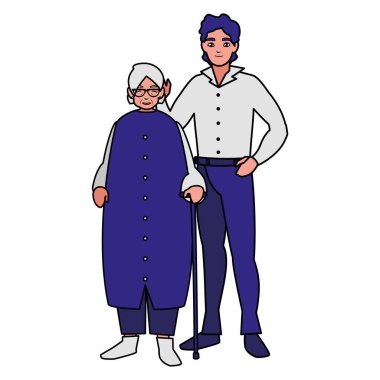 sevimli Büyükanne oğlu karakterlerle