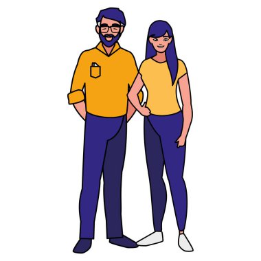 Genç çift avatarlar karakter