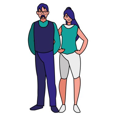 Genç çift avatarlar karakter