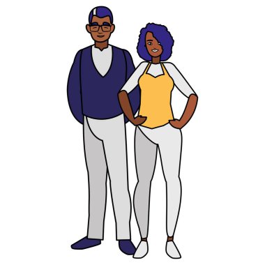 Genç bir çift siyah avatarlar karakter