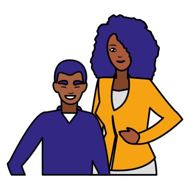 Genç bir çift siyah avatarlar karakter