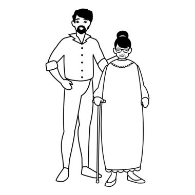 sevimli Büyükanne oğlu karakterlerle