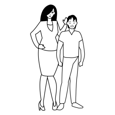 Genç çift avatarlar karakter vektör illüstrasyon tasarımı