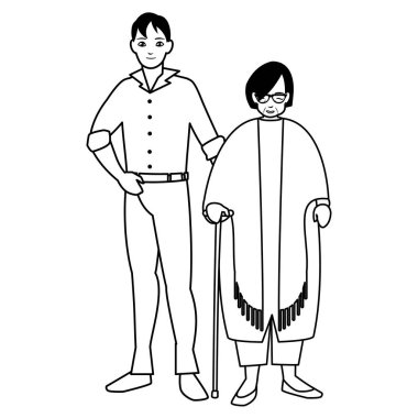 sevimli Büyükanne oğlu karakterlerle