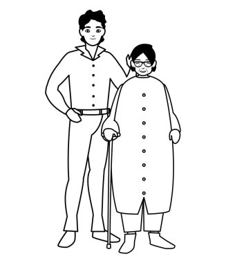 sevimli Büyükanne oğlu karakterlerle