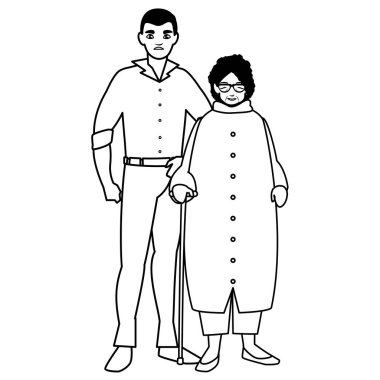 sevimli Büyükanne oğlu karakterlerle