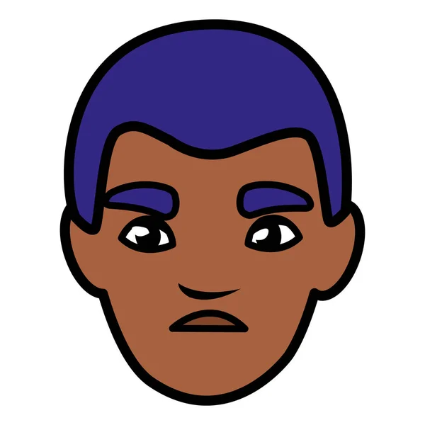 Giovane uomo nero testa avatar personaggio — Vettoriale Stock