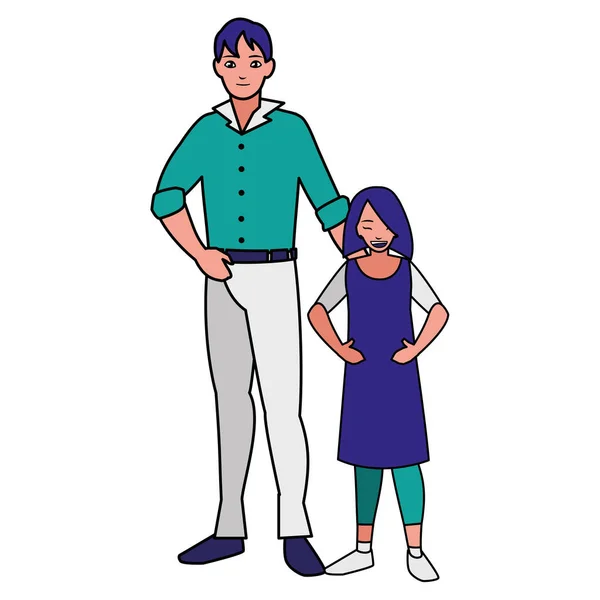 Vater mit Tochterfiguren — Stockvektor