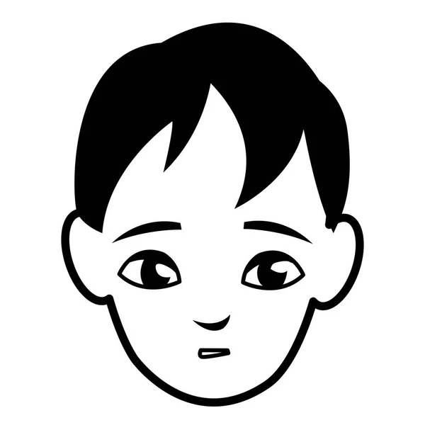 Lindo niño cabeza carácter — Vector de stock