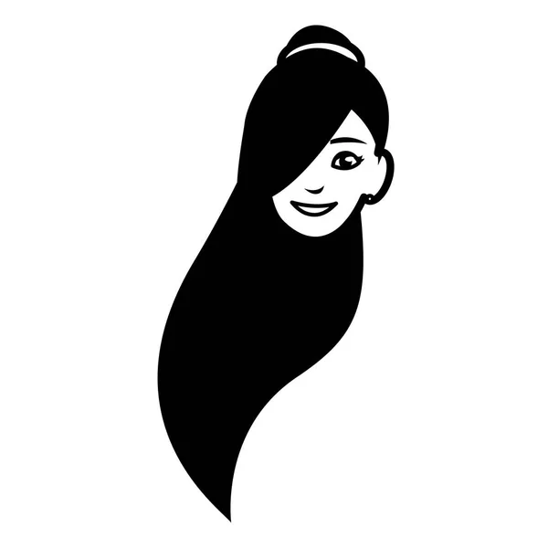 Bela mulher cabeça avatar personagem —  Vetores de Stock
