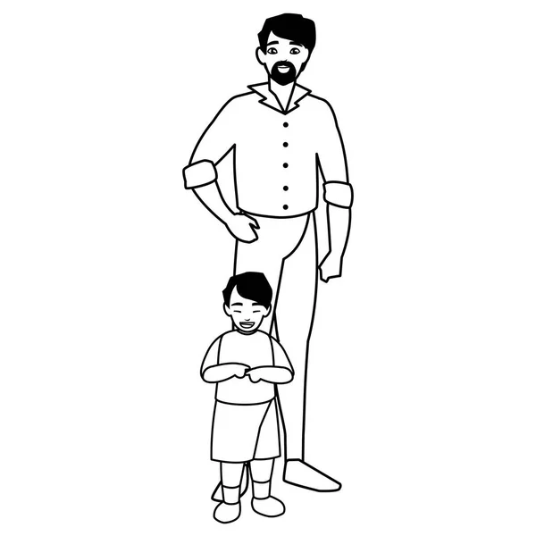 Отец с сыном персонажей — стоковый вектор