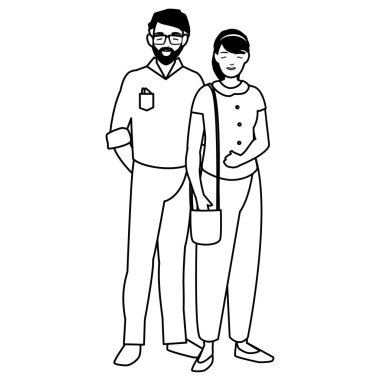 Genç çift avatarlar karakter