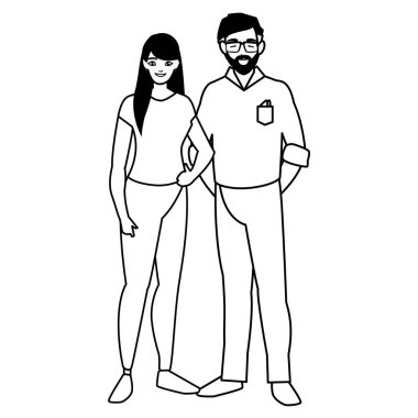 Genç çift avatarlar karakter