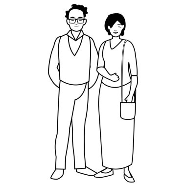 Genç çift avatarlar karakter