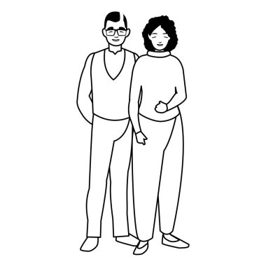 Genç çift avatarlar karakter