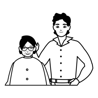 sevimli Büyükanne oğlu karakterlerle