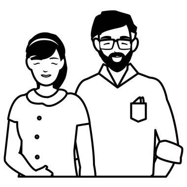 Genç çift avatarlar karakter