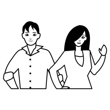 Genç çift avatarlar karakter