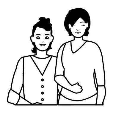 Genç çift avatarlar karakter