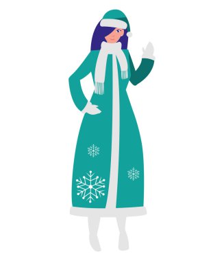 kış giysileri ile güzel ve genç kadın