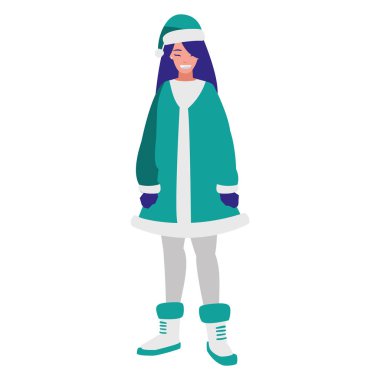 kış giysileri ile güzel ve genç kadın