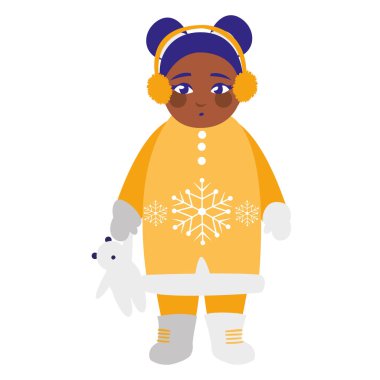 kış giysileri ile güzel siyah kız