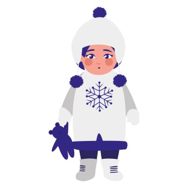 kış kıyafetleri ile güzel küçük kız