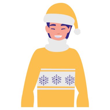 kış giysileri ile genç adam