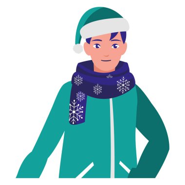 kış giysileri ile genç adam