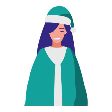 Kışlık elbiseli genç kadın.