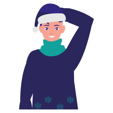 kış giysileri ile genç adam