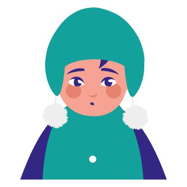 kış giysileri ile şirin küçük çocuk