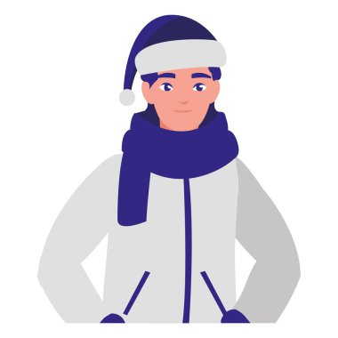 kış giysileri ile genç adam