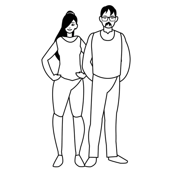 Nuori pari avatarit merkkiä — vektorikuva