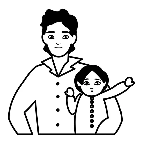 Πατέρα με το μωρό γιος χαρακτήρες — Διανυσματικό Αρχείο