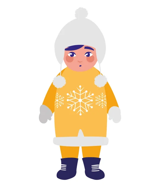 Lindo niño con ropa de invierno — Archivo Imágenes Vectoriales