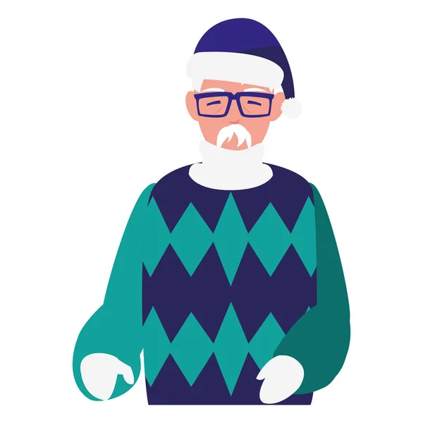 Ładny dziadek z zimowe ubrania — Wektor stockowy