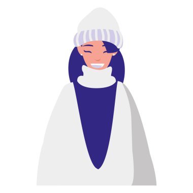 Kışlık elbiseli genç kadın.